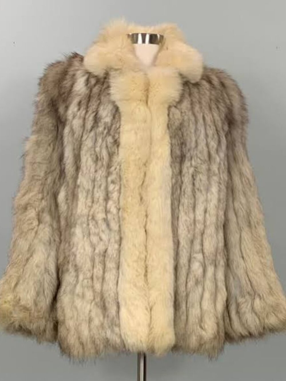 Luxury Two-Tone Fox Fur Coat
